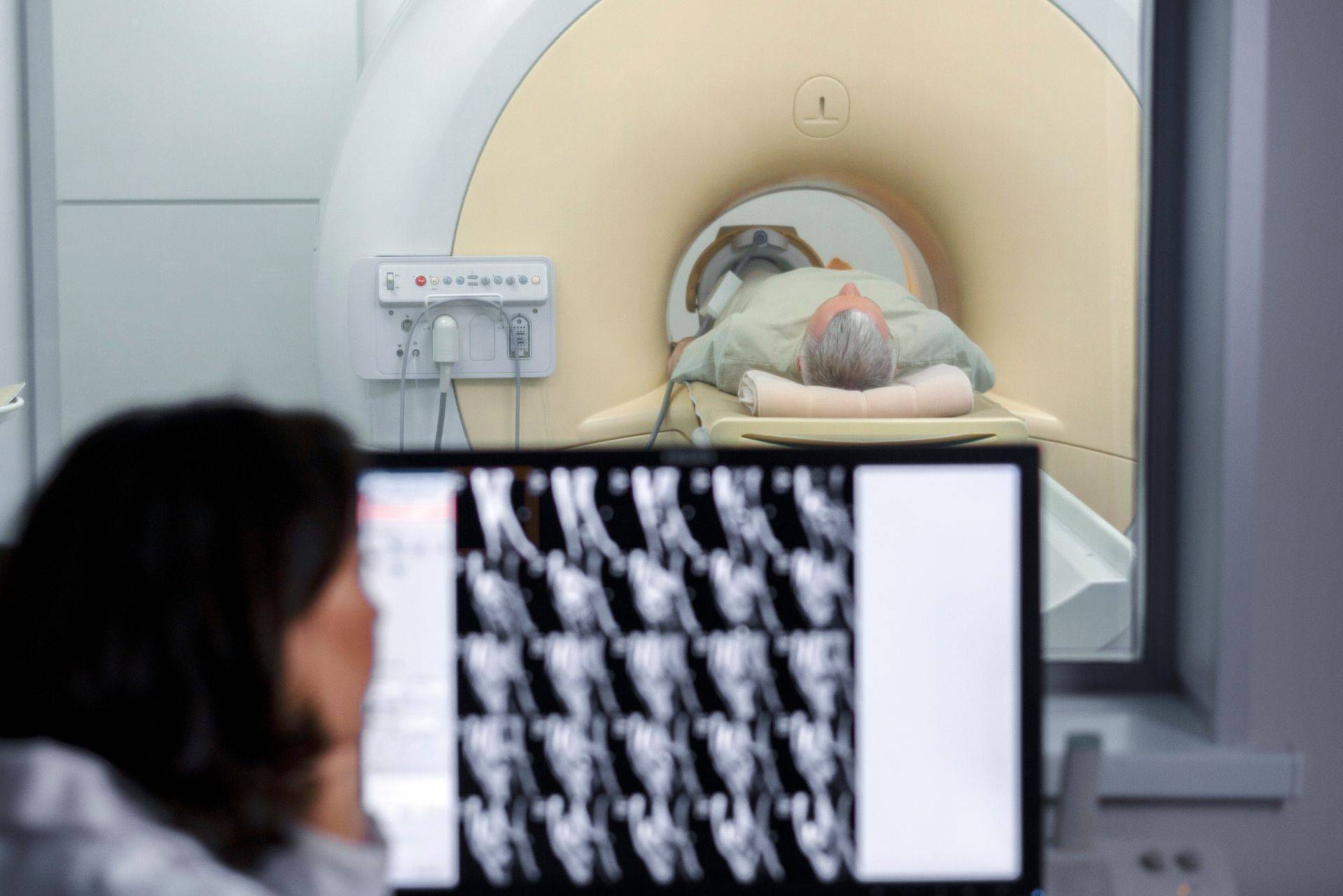 Medical imaging PET scan machine in a hospital