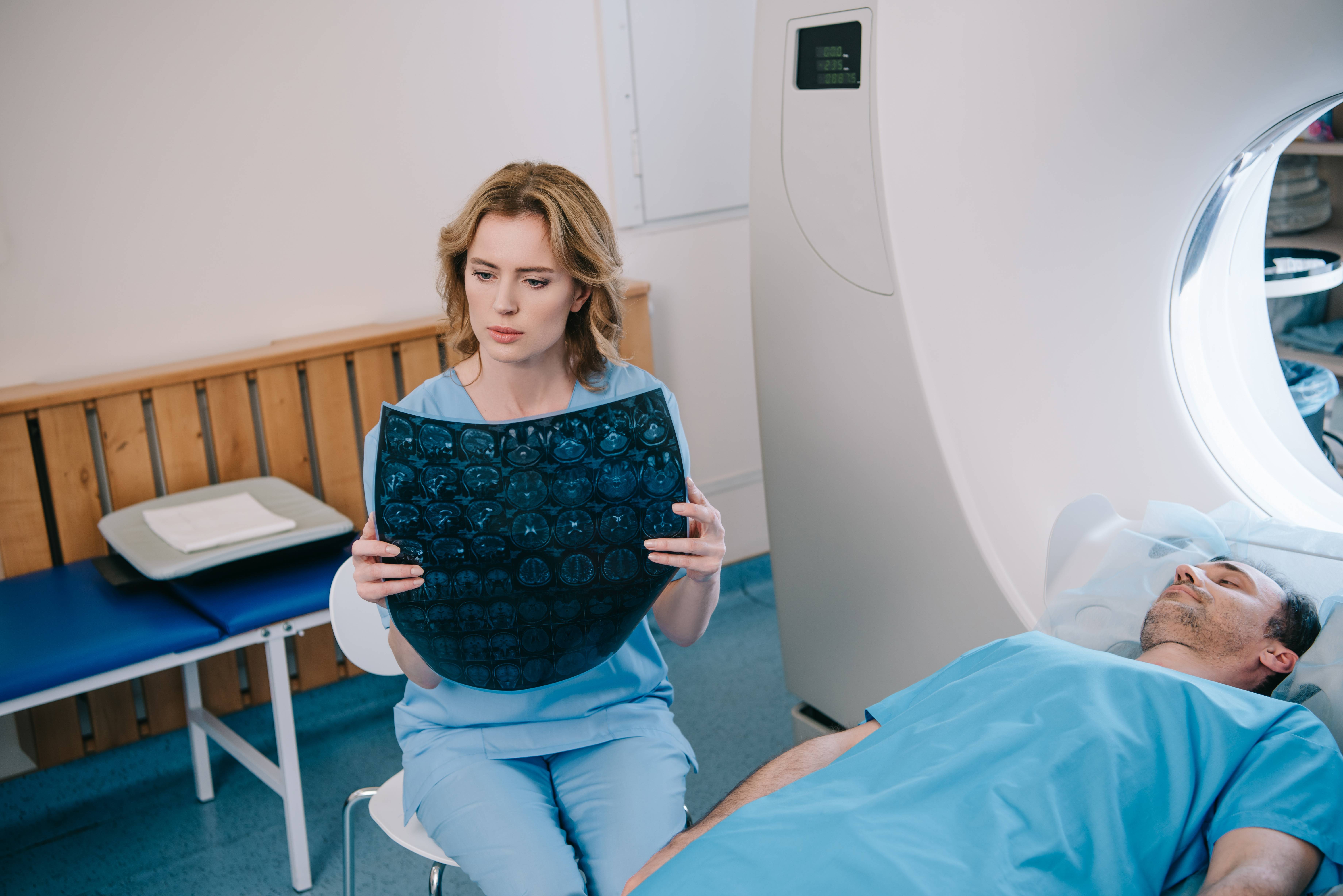 Patient receiving cancer screening in a Dubai clinic